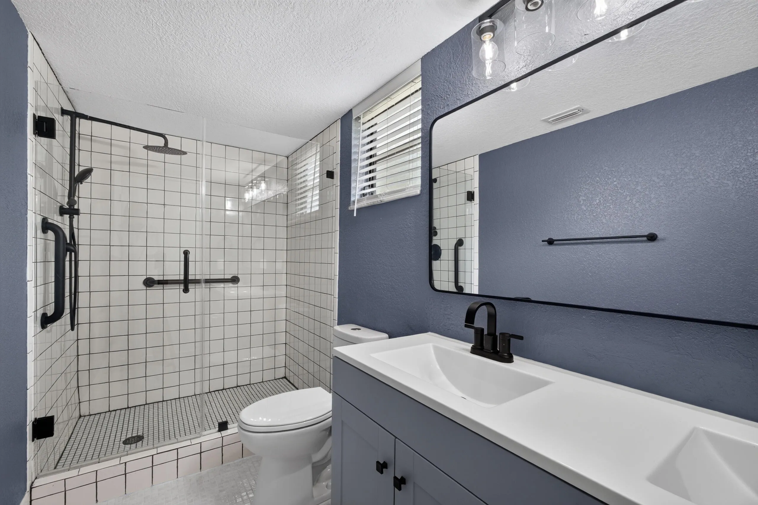 Walk in shower.