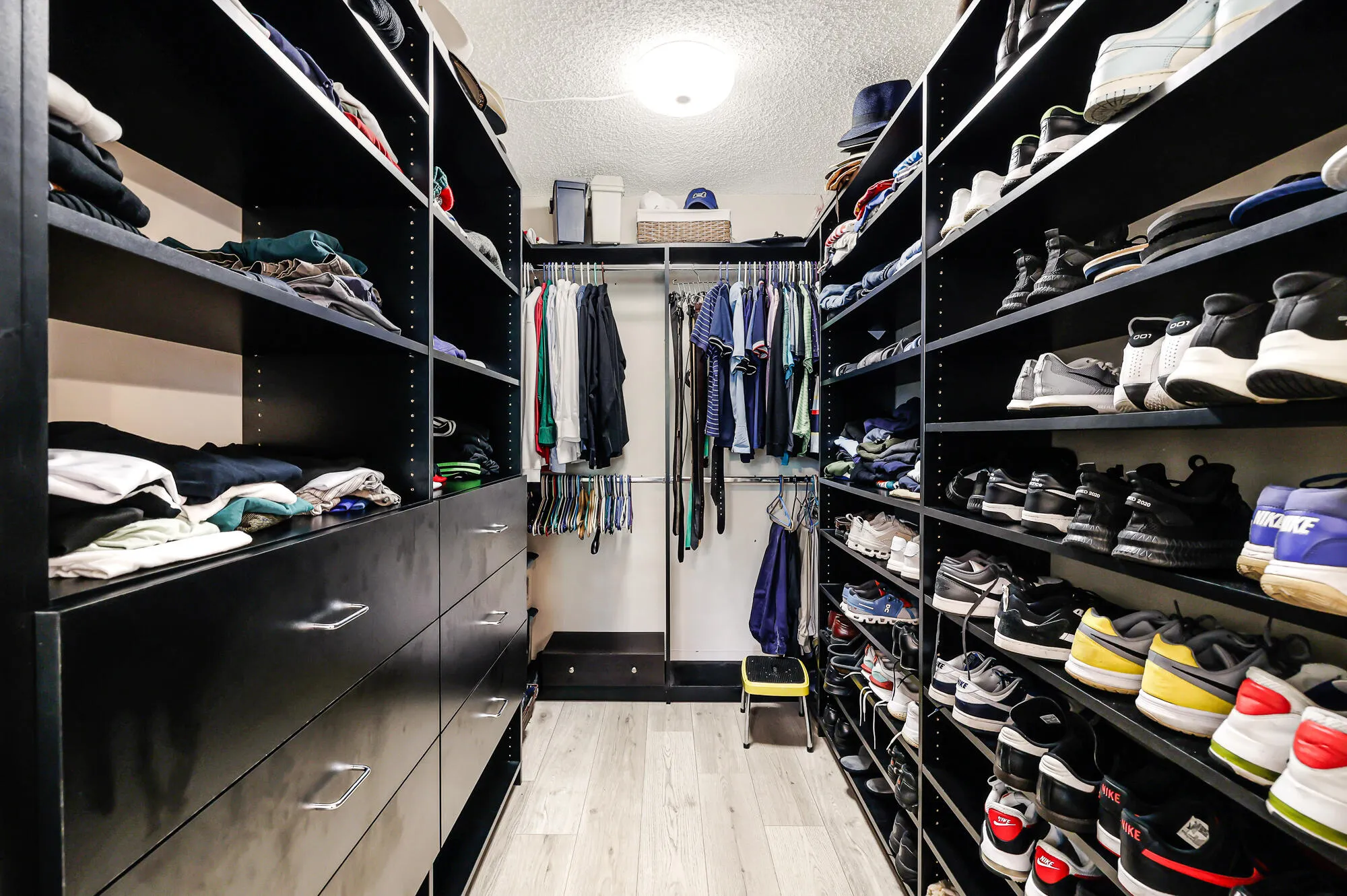 Primary closet with custom organizers