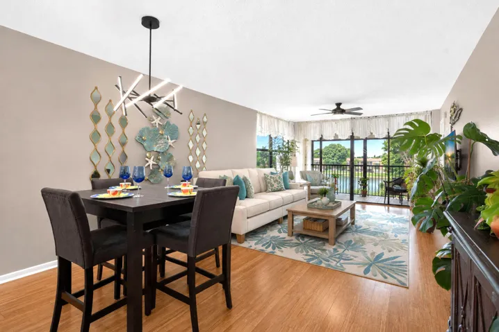 Sunfilled living spaces with rich bamboo flooring in the living​​‌​​​​‌​​‌‌​‌‌​​​‌‌​‌​‌​‌​​​‌​​ areas.