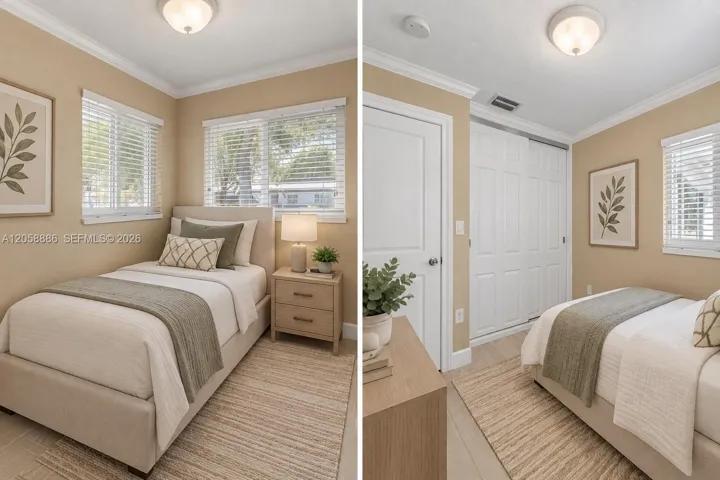 Virtually staged 3rd bedroom