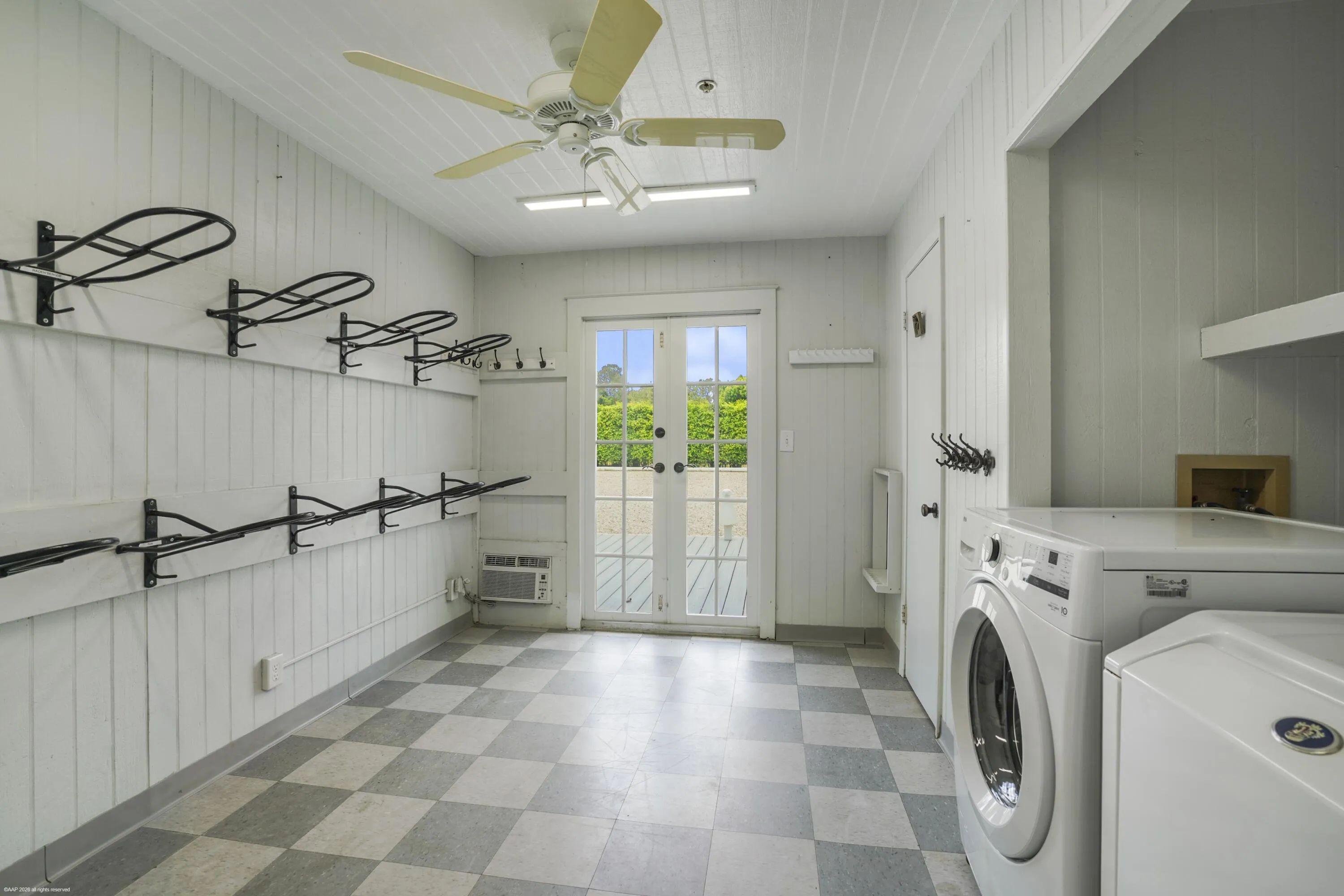 Tack room with laundry