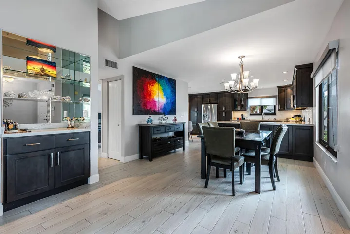 dining room and bar area