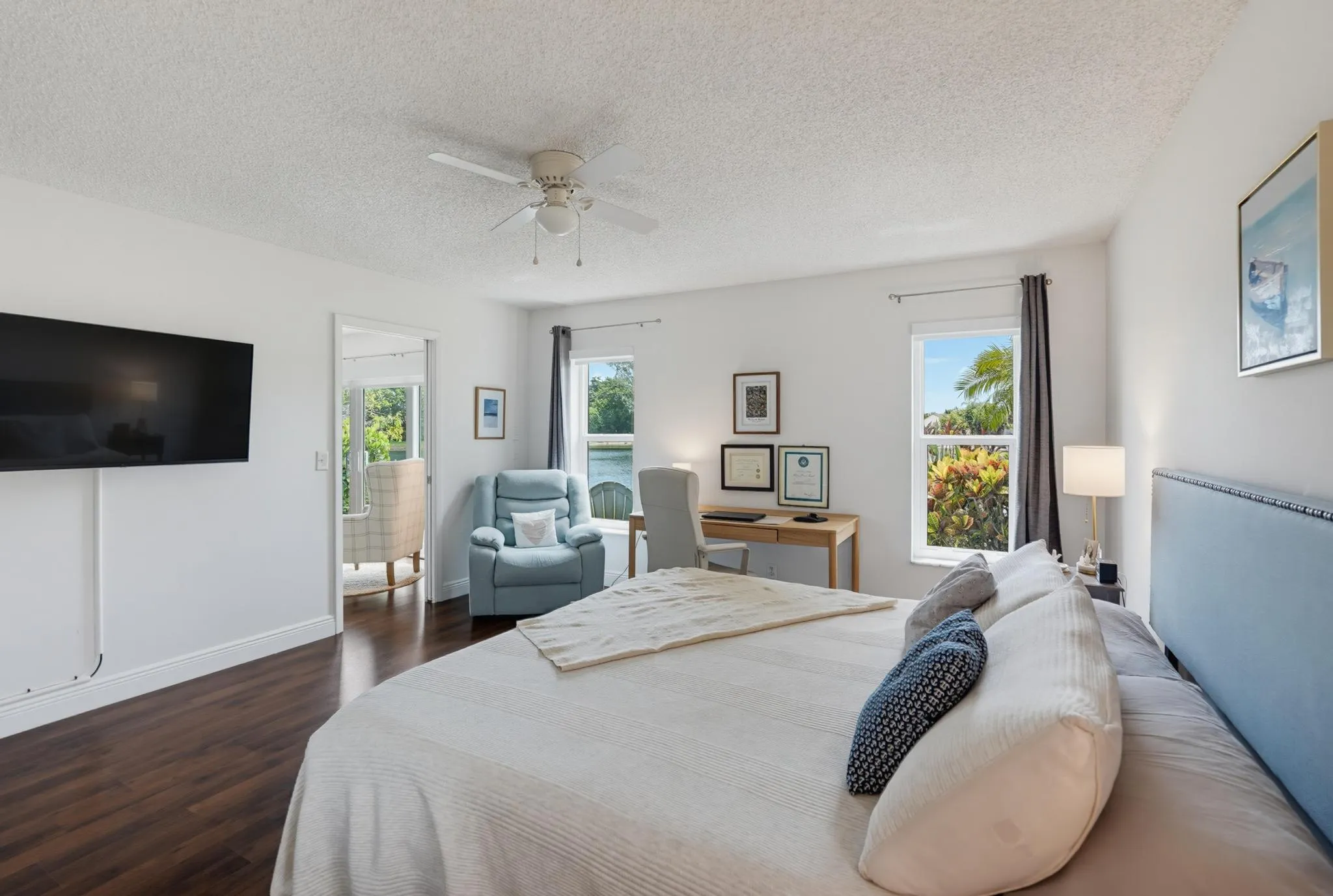 Double windows amplify the light and lake view!