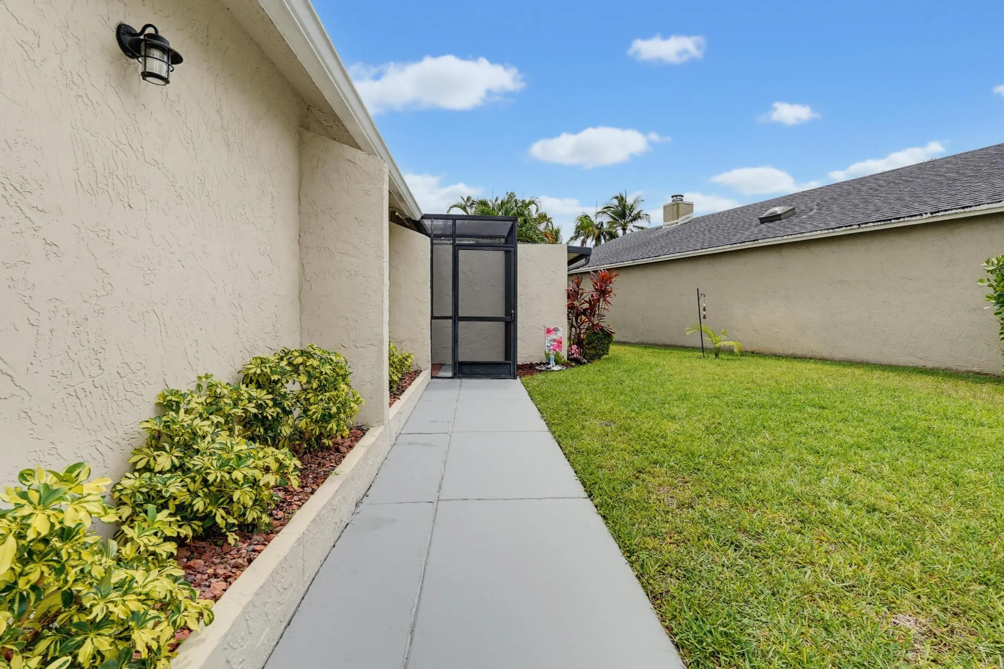 Freshly painted entry walkway