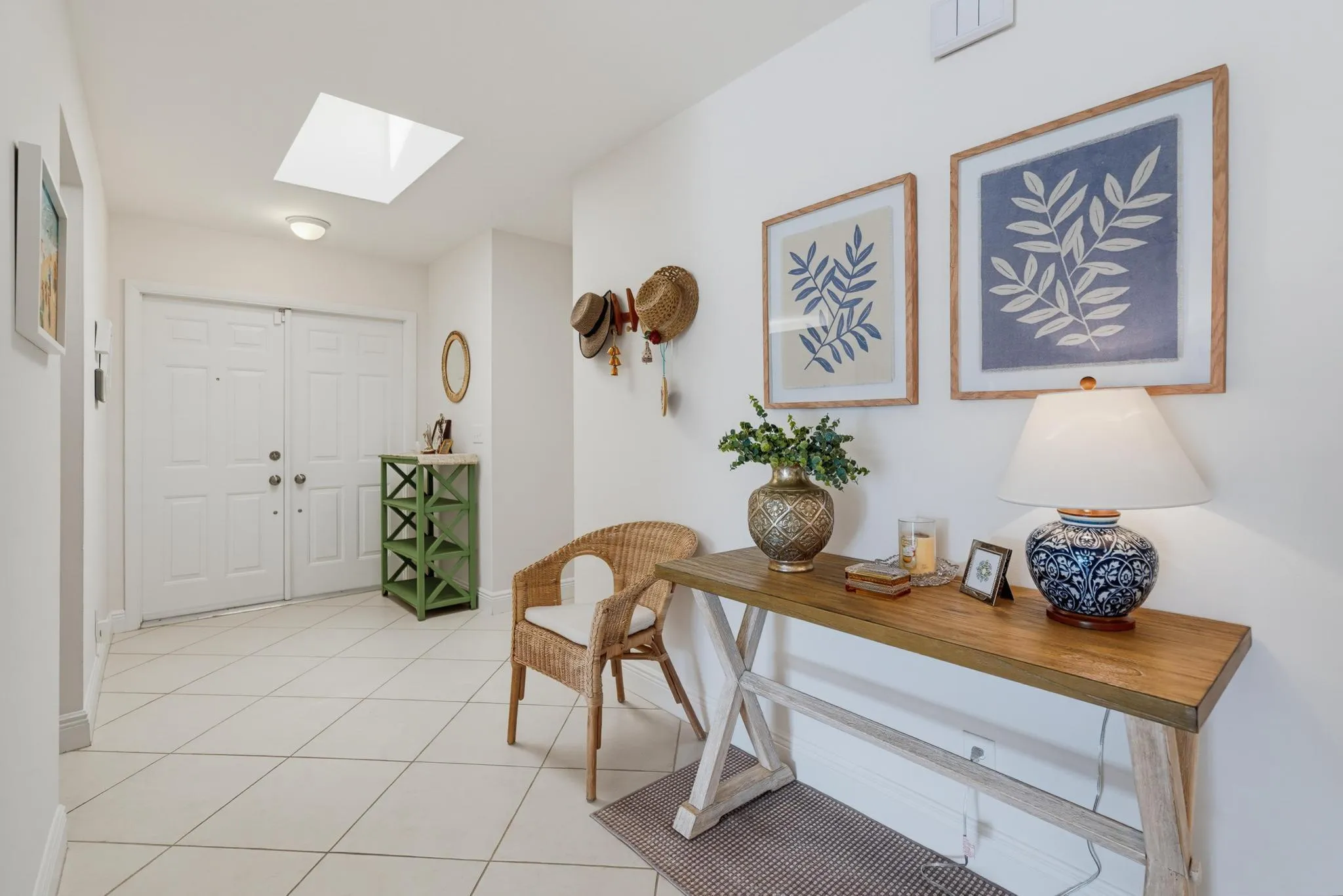 Light and bright with newly installed skylight overhead. Ceramic tile flooring