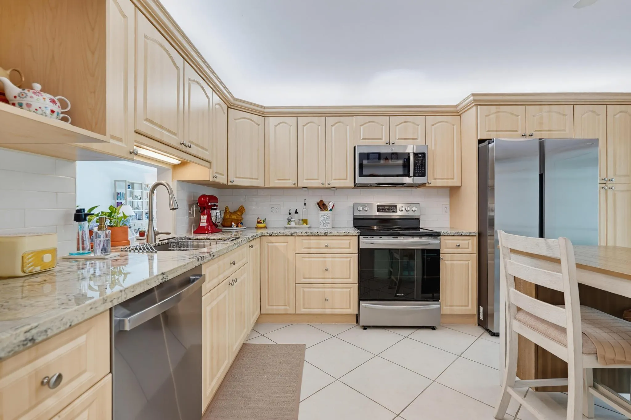 Beautiful wood cabinets and granite countertops