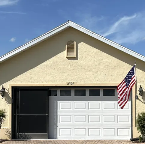 Screened-in garage door
