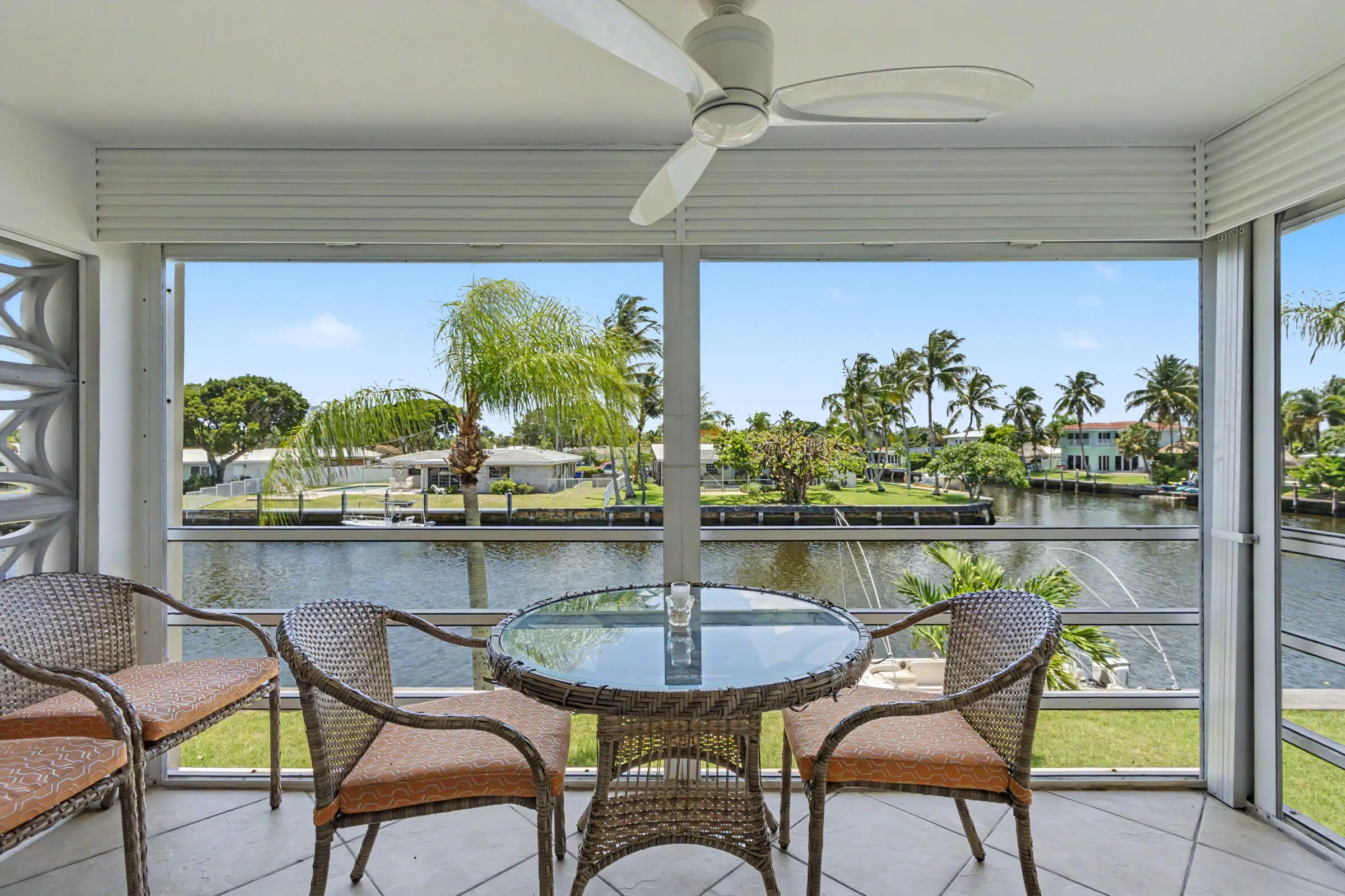 Enjoy peaceful water views from you screened lanai