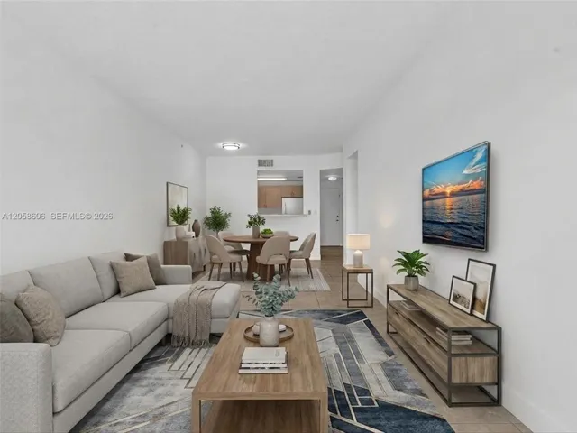 Living Room - **Virtual Staged photo** Douglas Grand Condo For Sale 50 MENORES AVE APT 518 CORAL GABLES, FL 33134