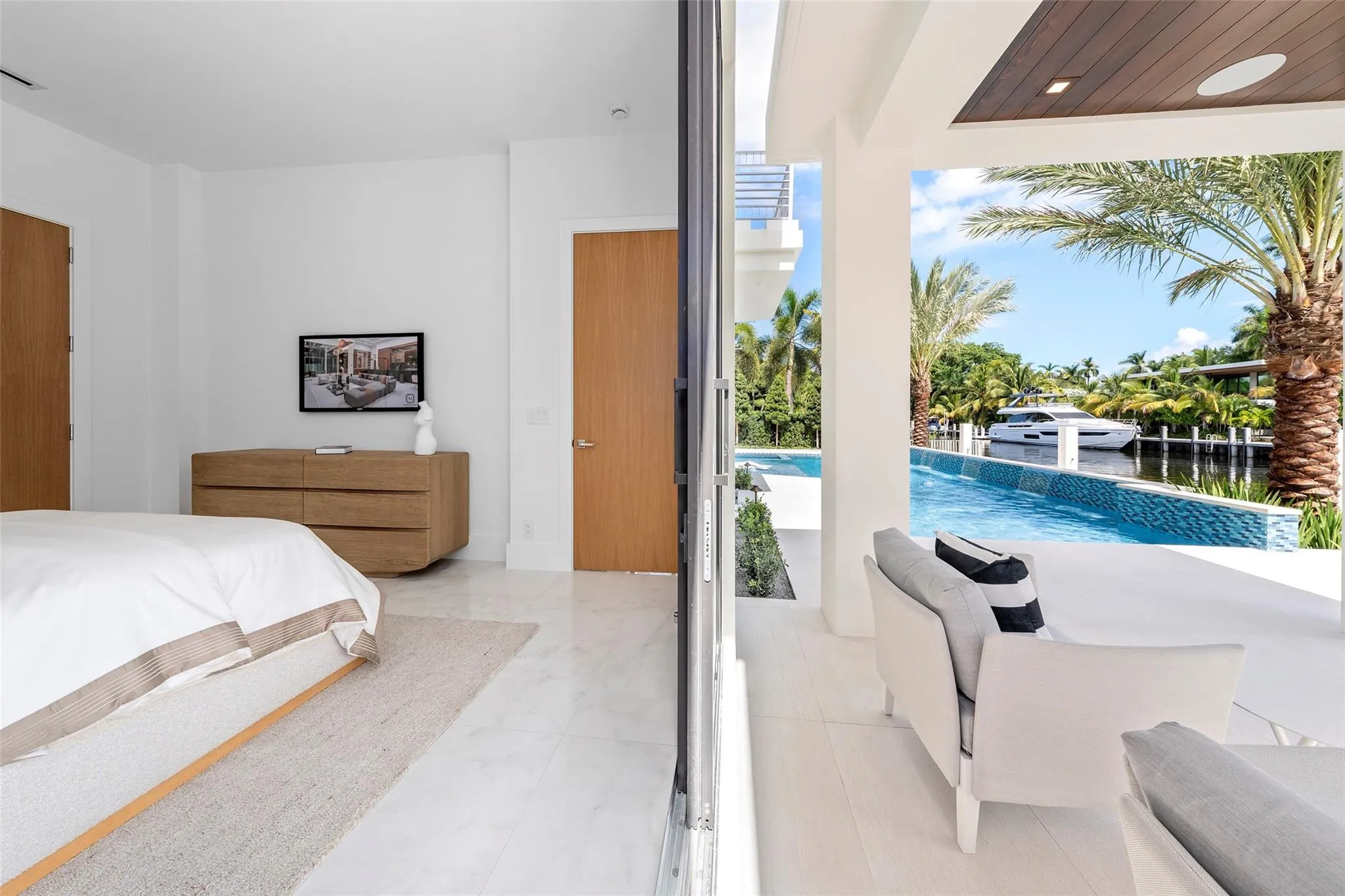 1st Floor - Guest Bedroom with private siting area outside the pool