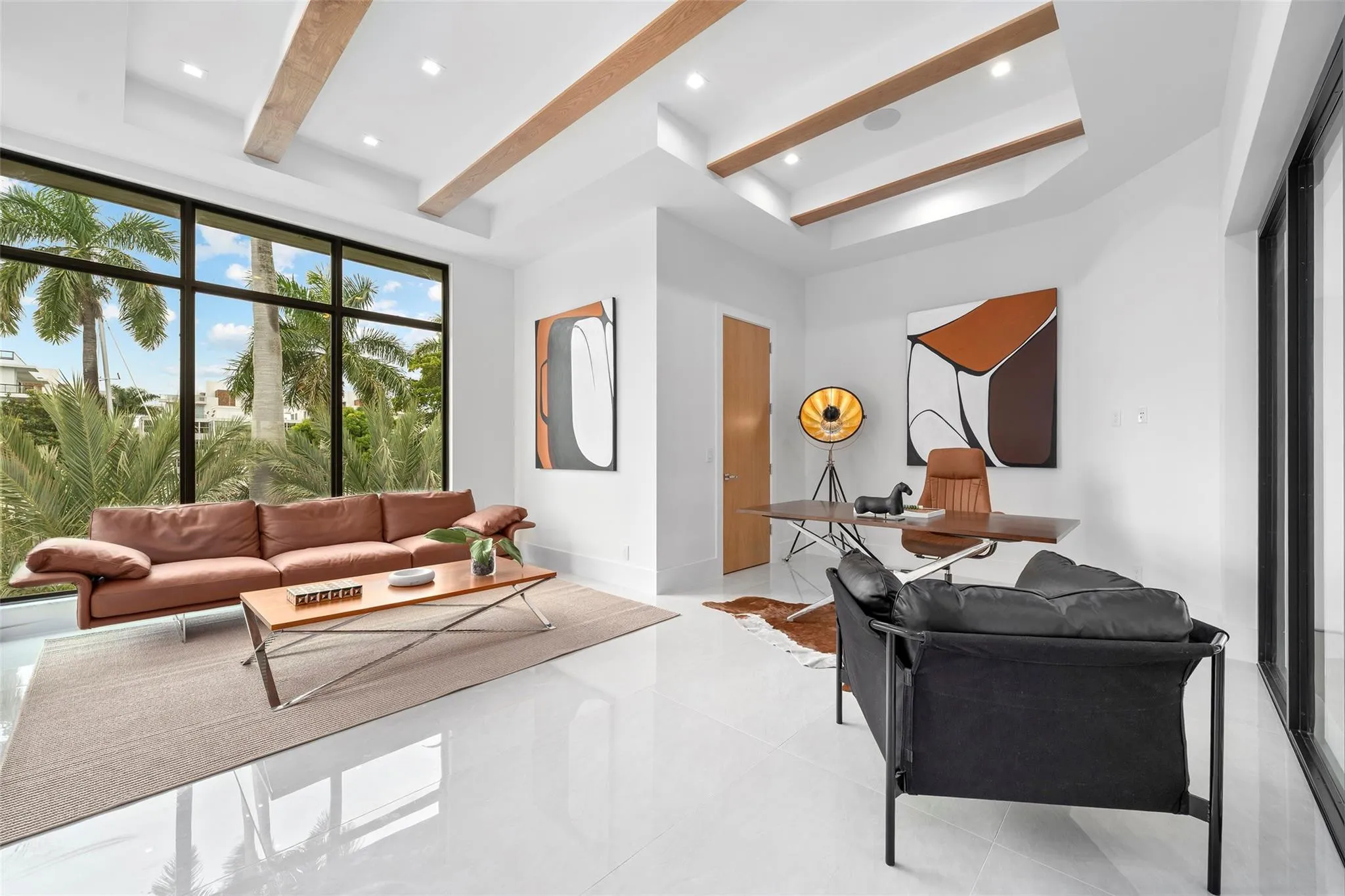 Fourth Bedroom – Currently Staged as an Office, Offering a Full Bedroom Suite