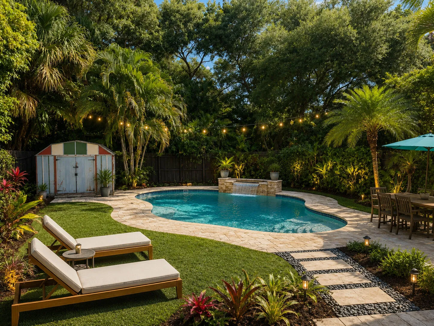 Virtual Staging - Showing a Pool Added to Backyard. Ample space to create this to your backyard