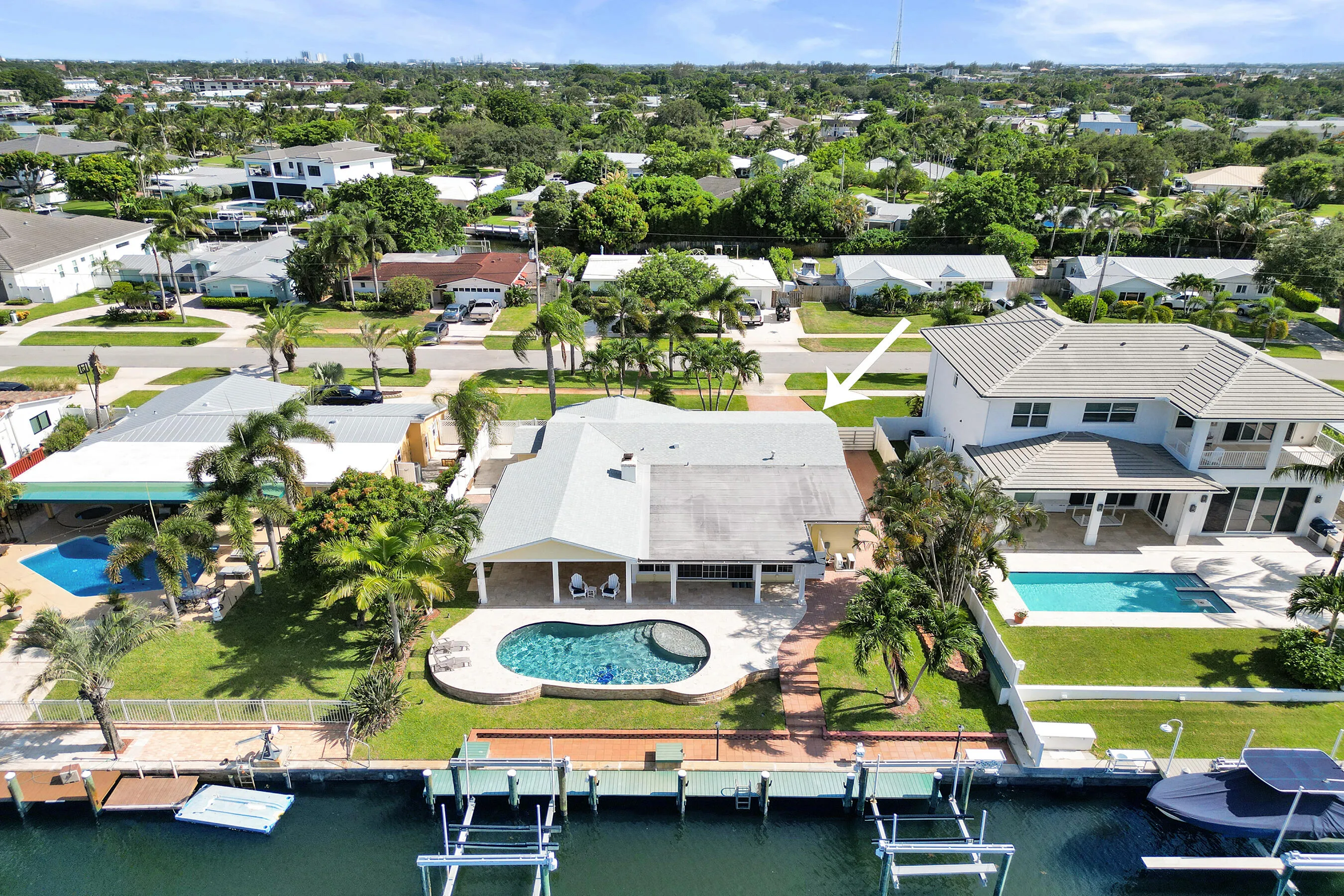 Aerial View showing the rear of the home.
