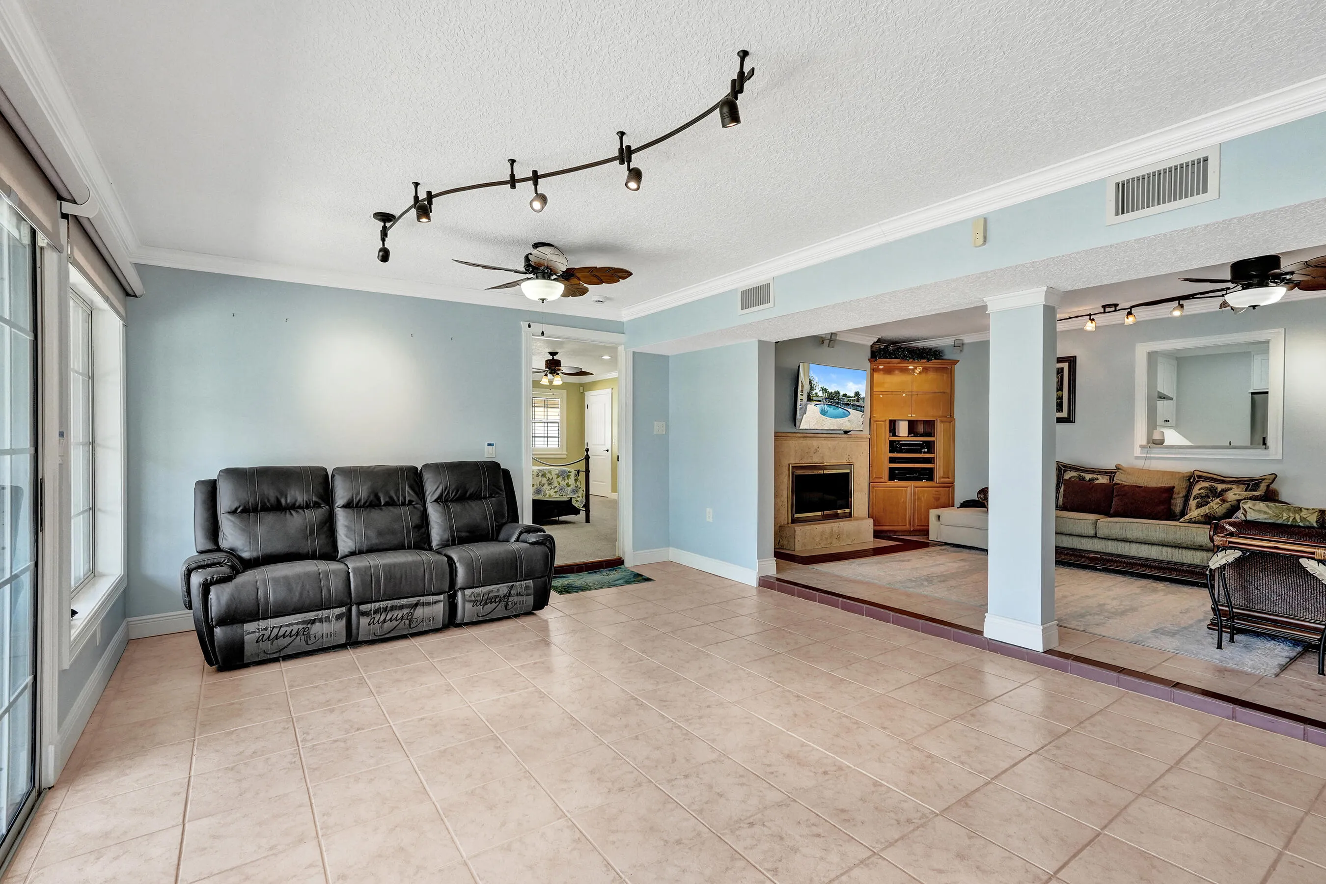 Entry to the Master Suite is off the Family room.