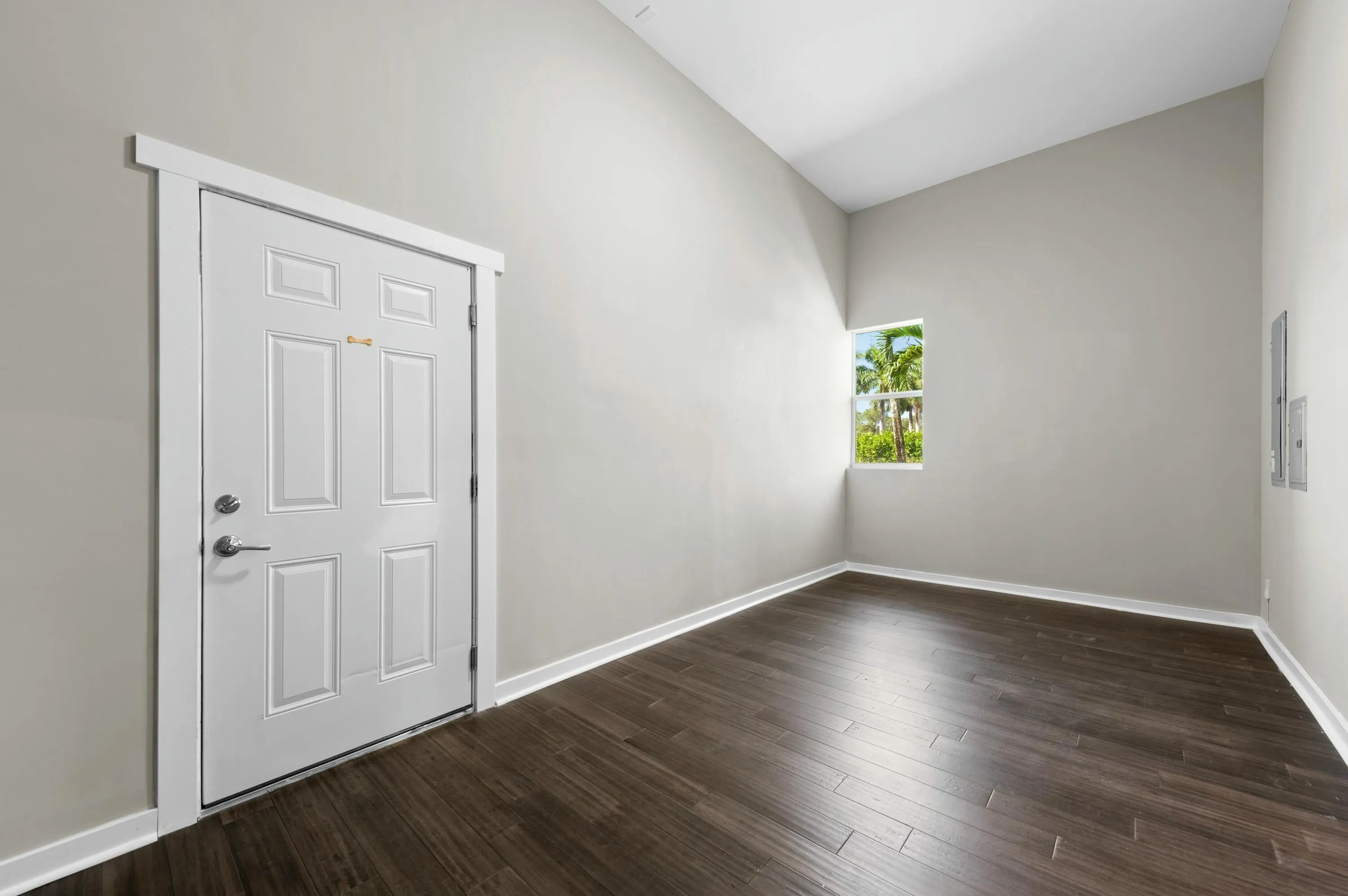 Partially converted garage space