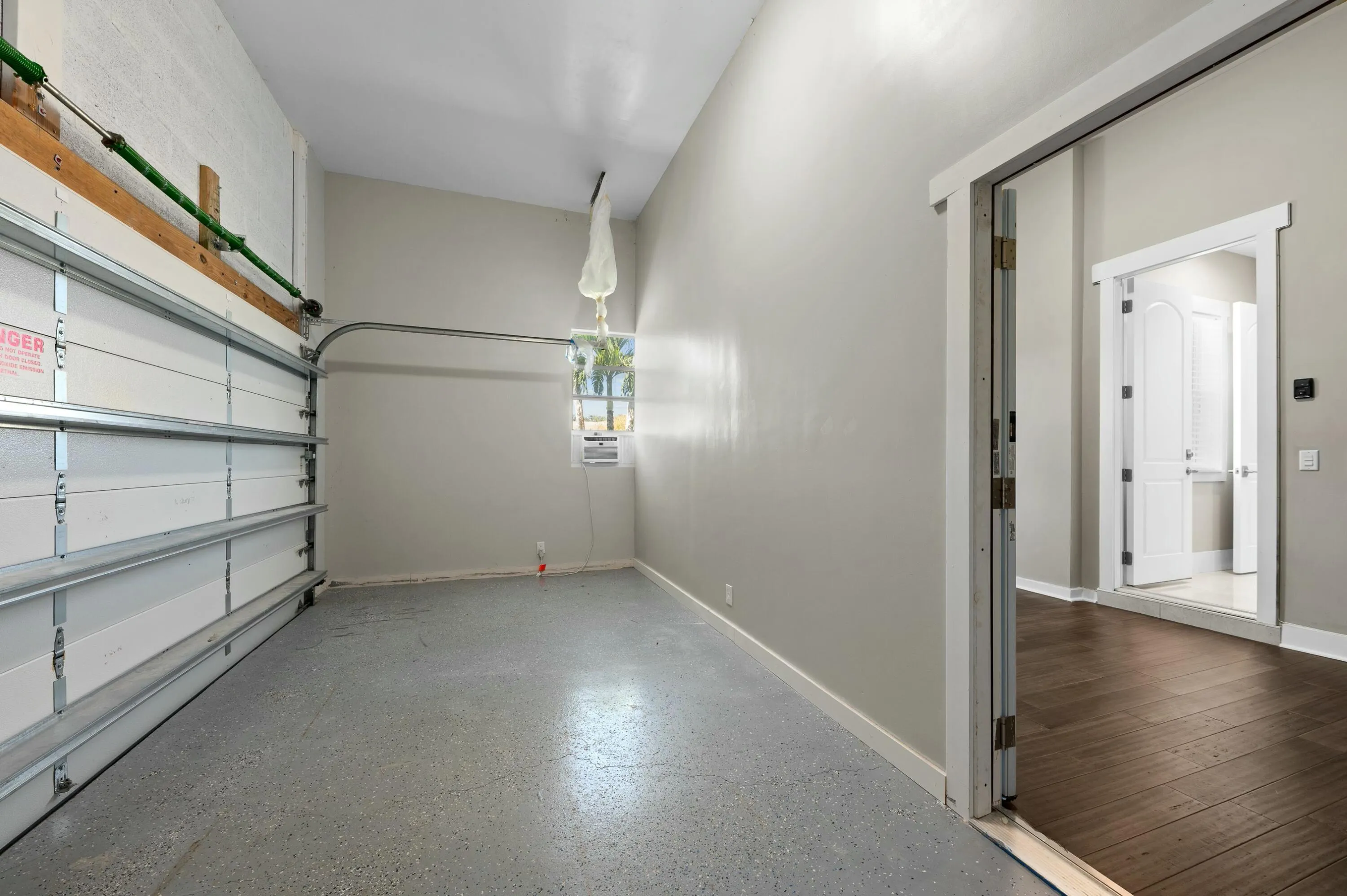 Partially converted garage space