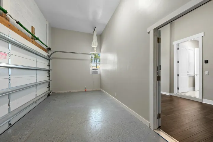 Partially converted garage space