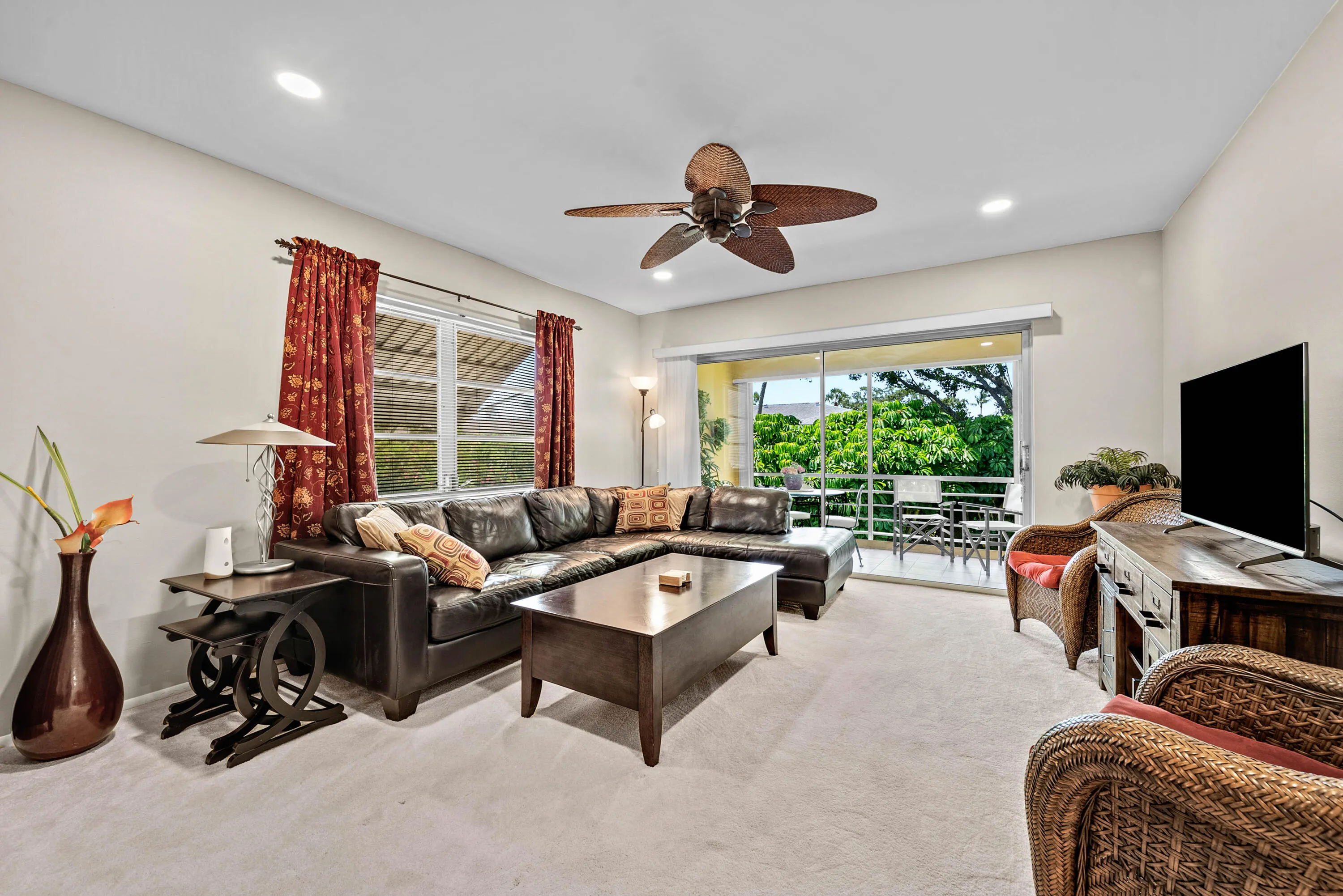 Living room with private patio