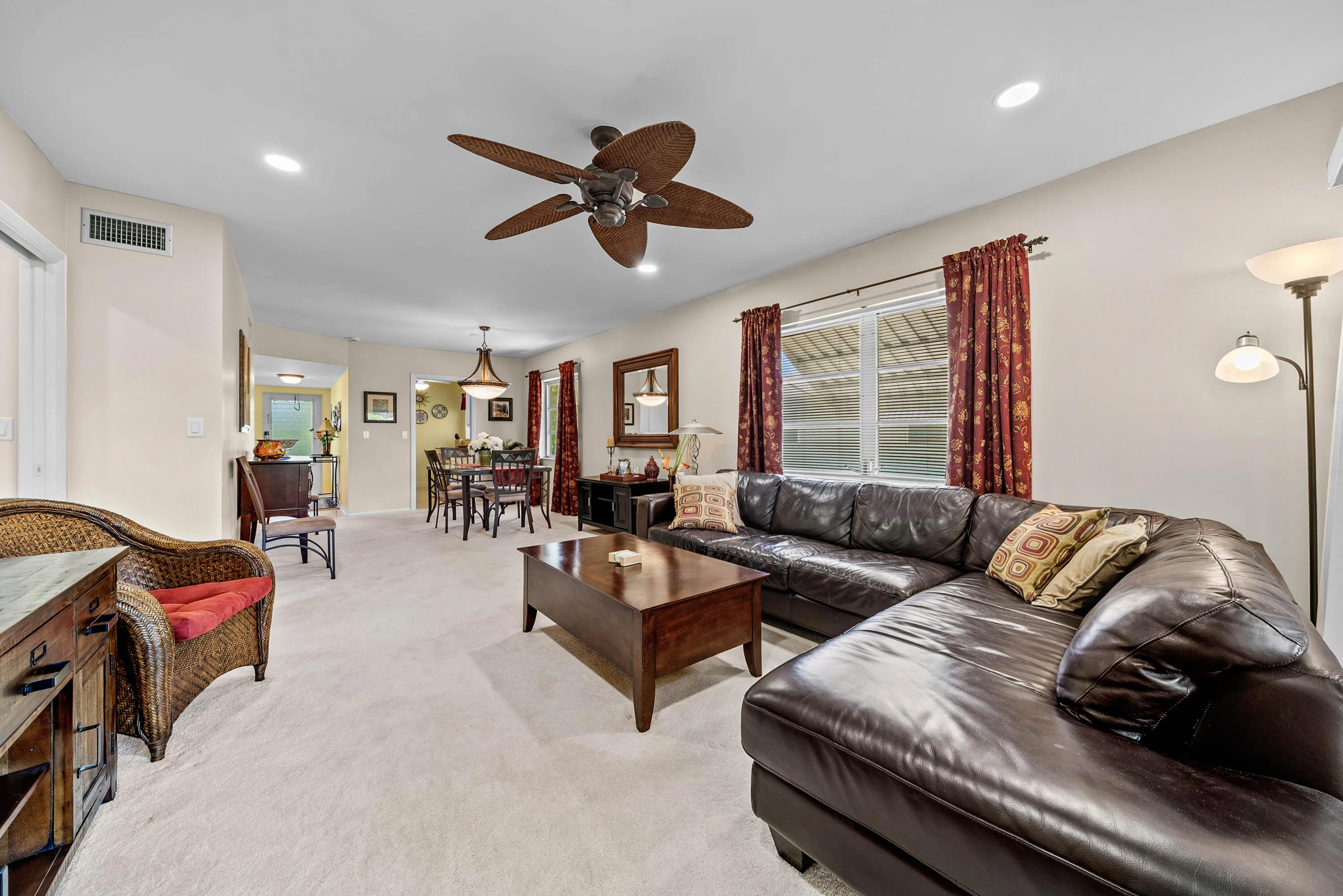 Living room with private patio