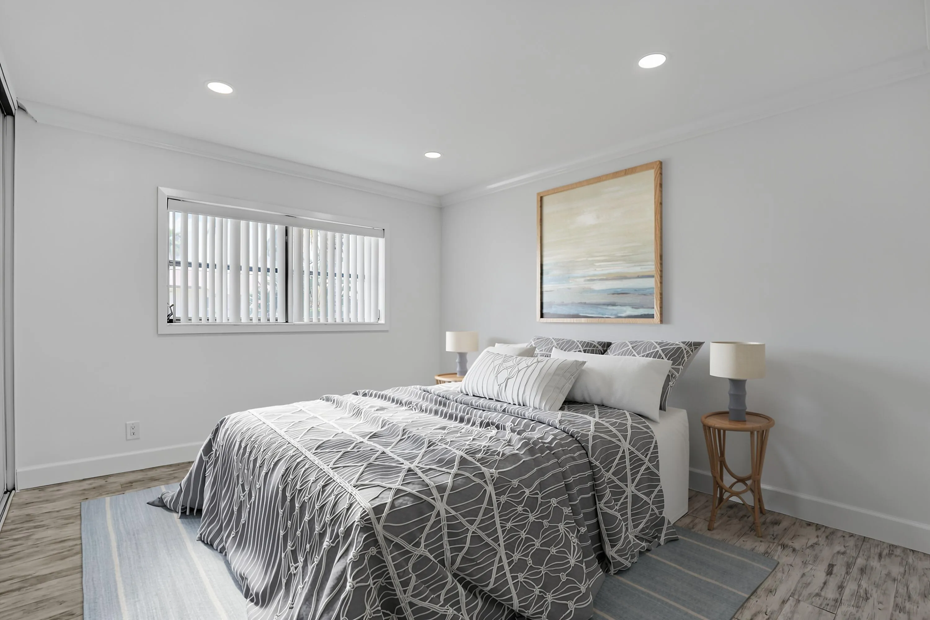 Virtually staged bedroom