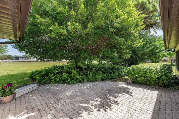 Partially shaded patio