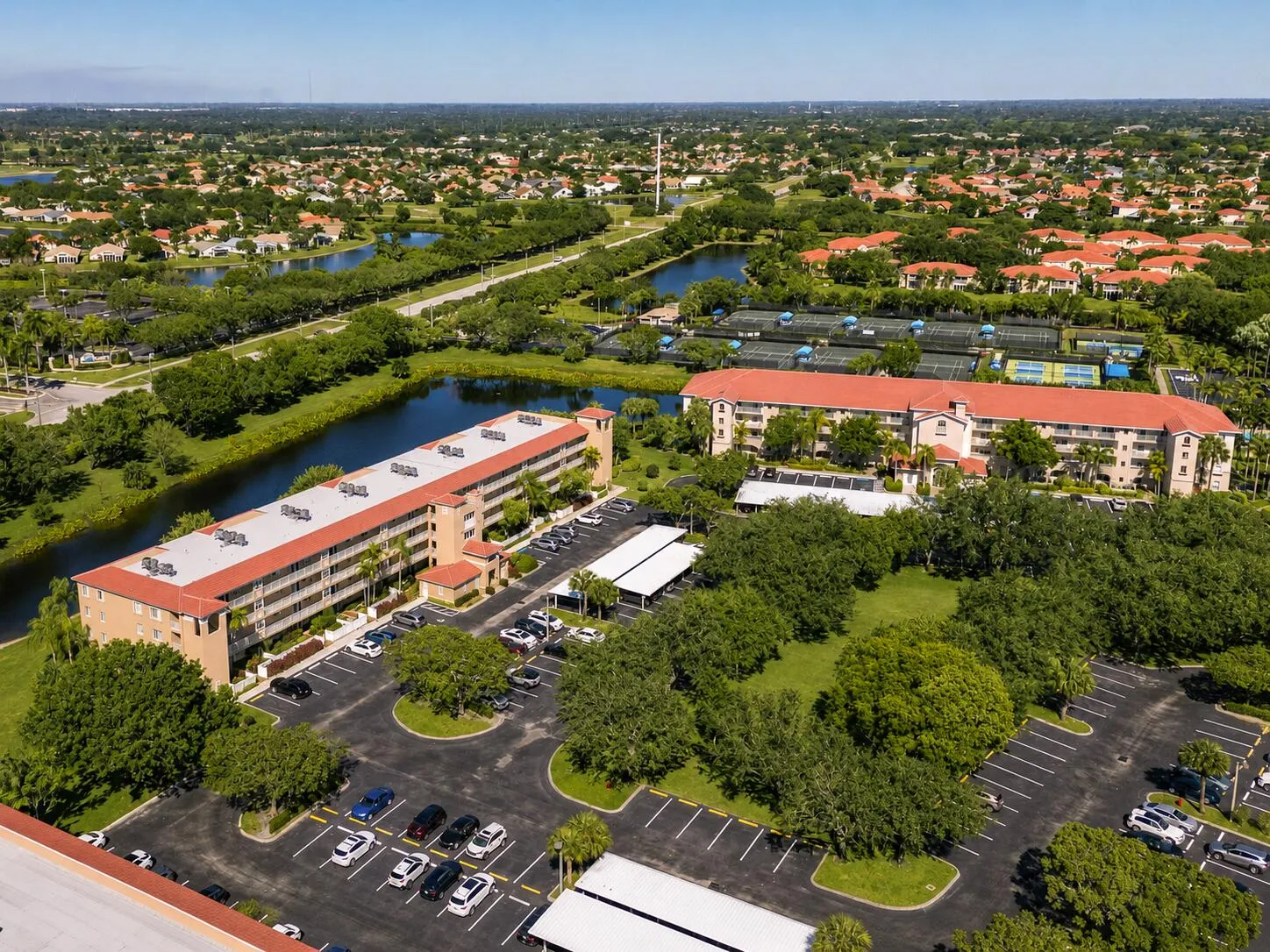Building & Lake Aerial