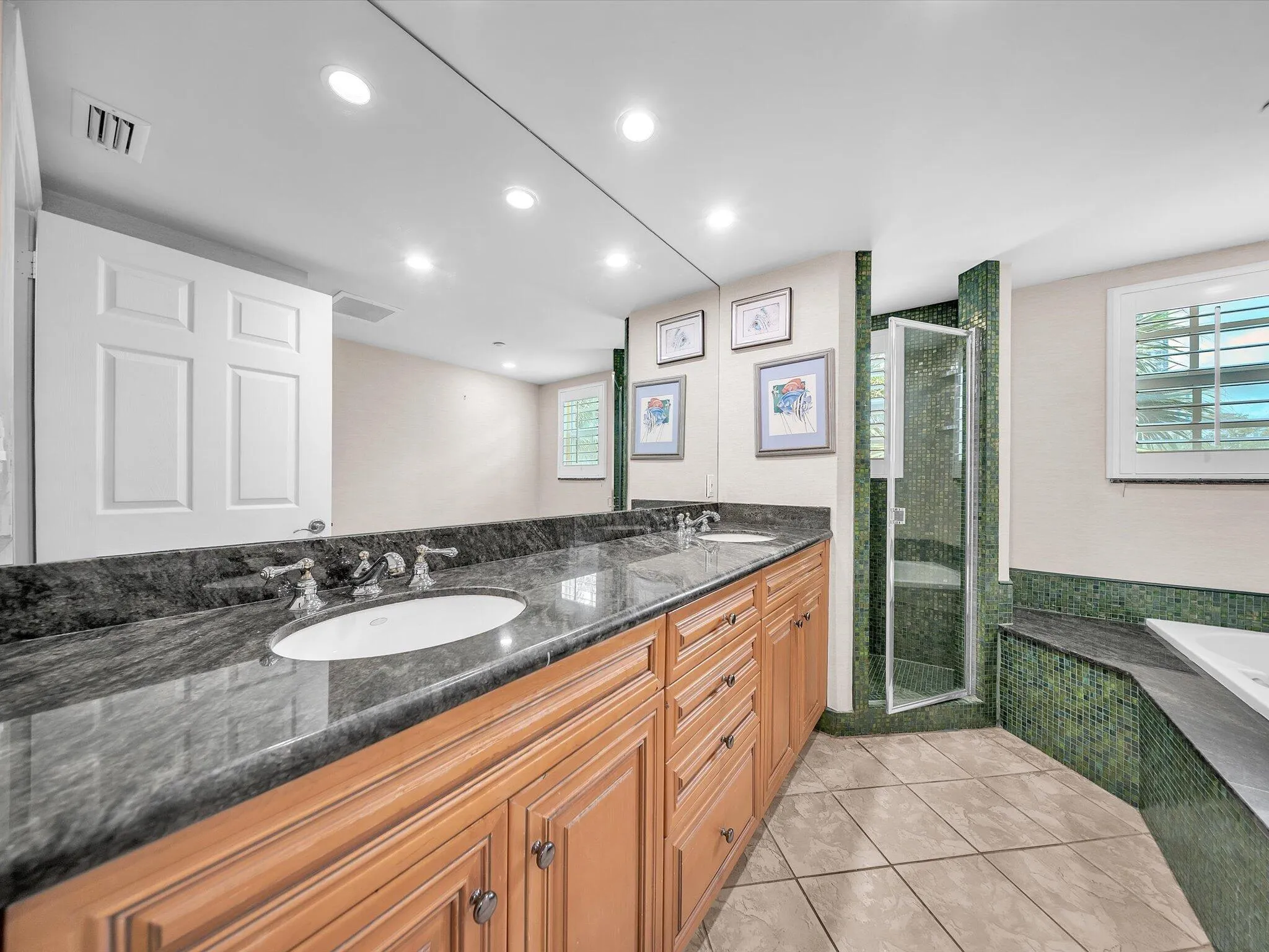 Primary bathroom with double vanities