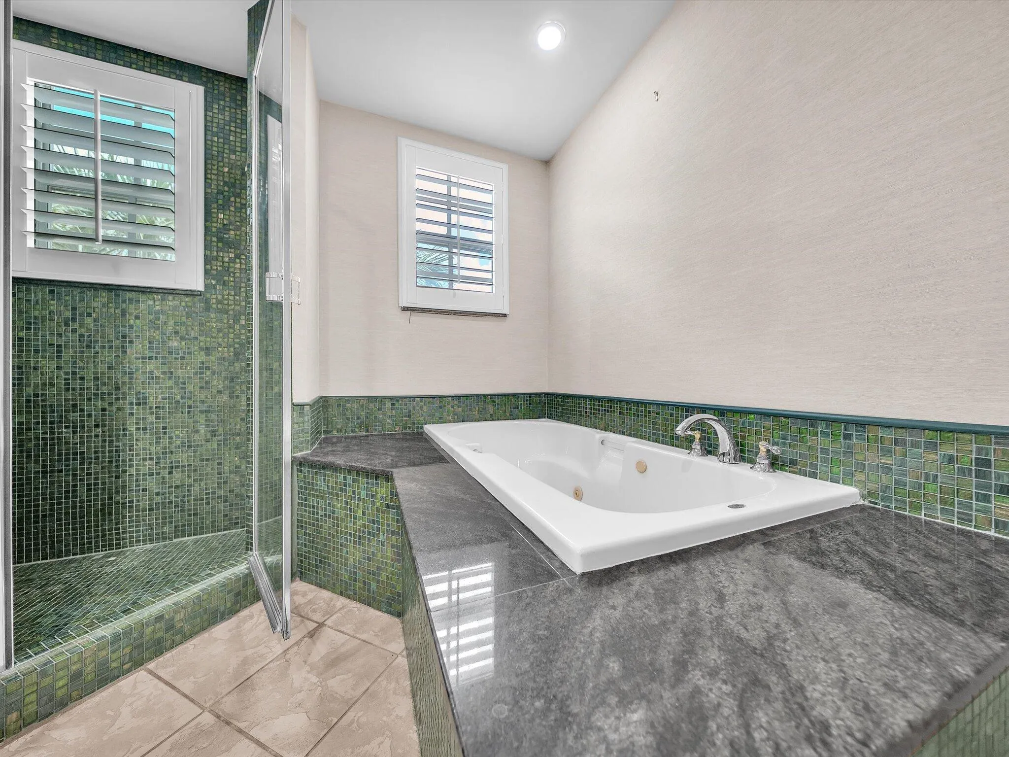 Seperate jetted tub and shower