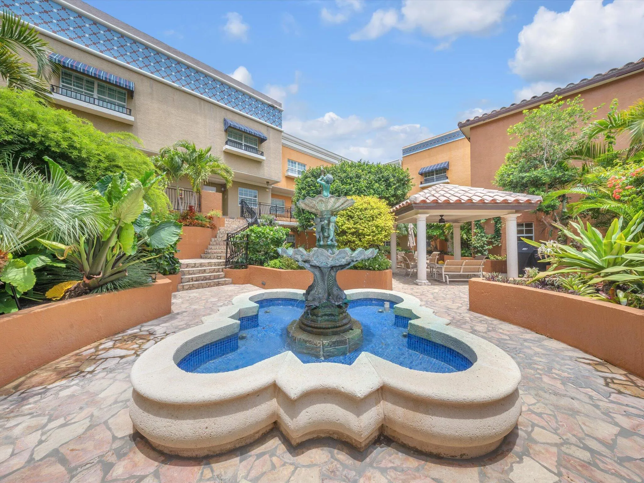 Private courtyard in building