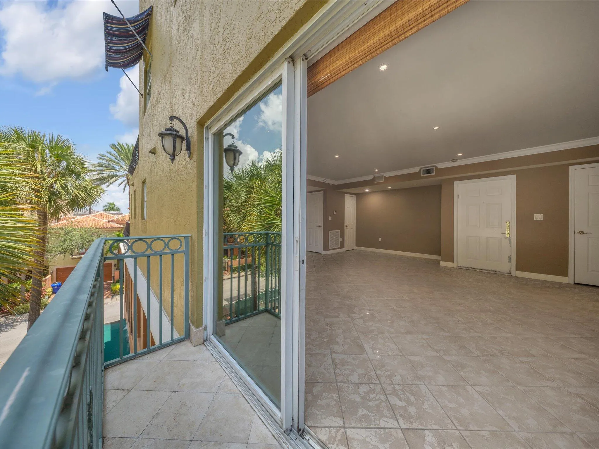 Private balcony off living room