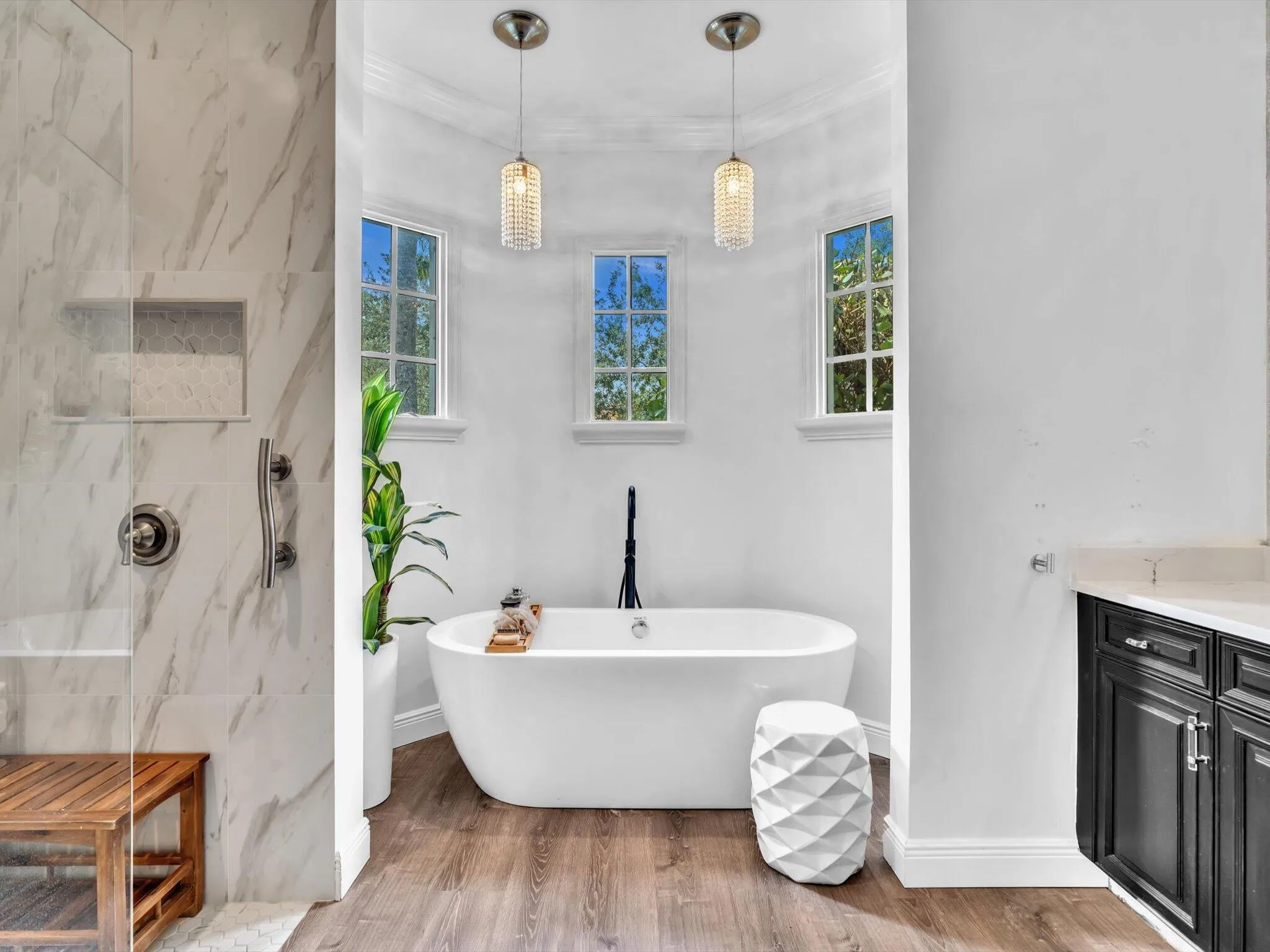 A FREE STANDING SOAKING TUB, PLUS....