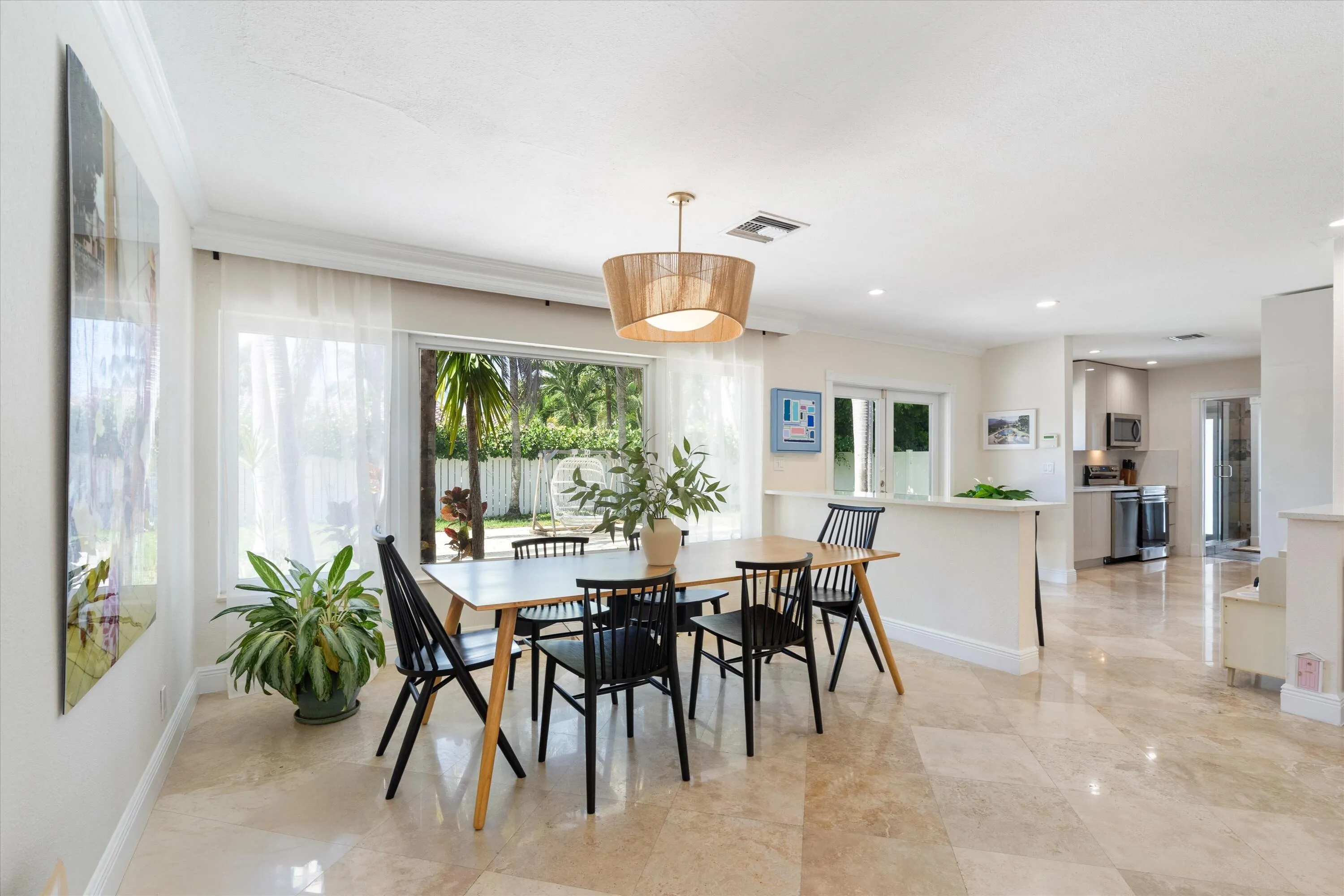 Sunlit dining room