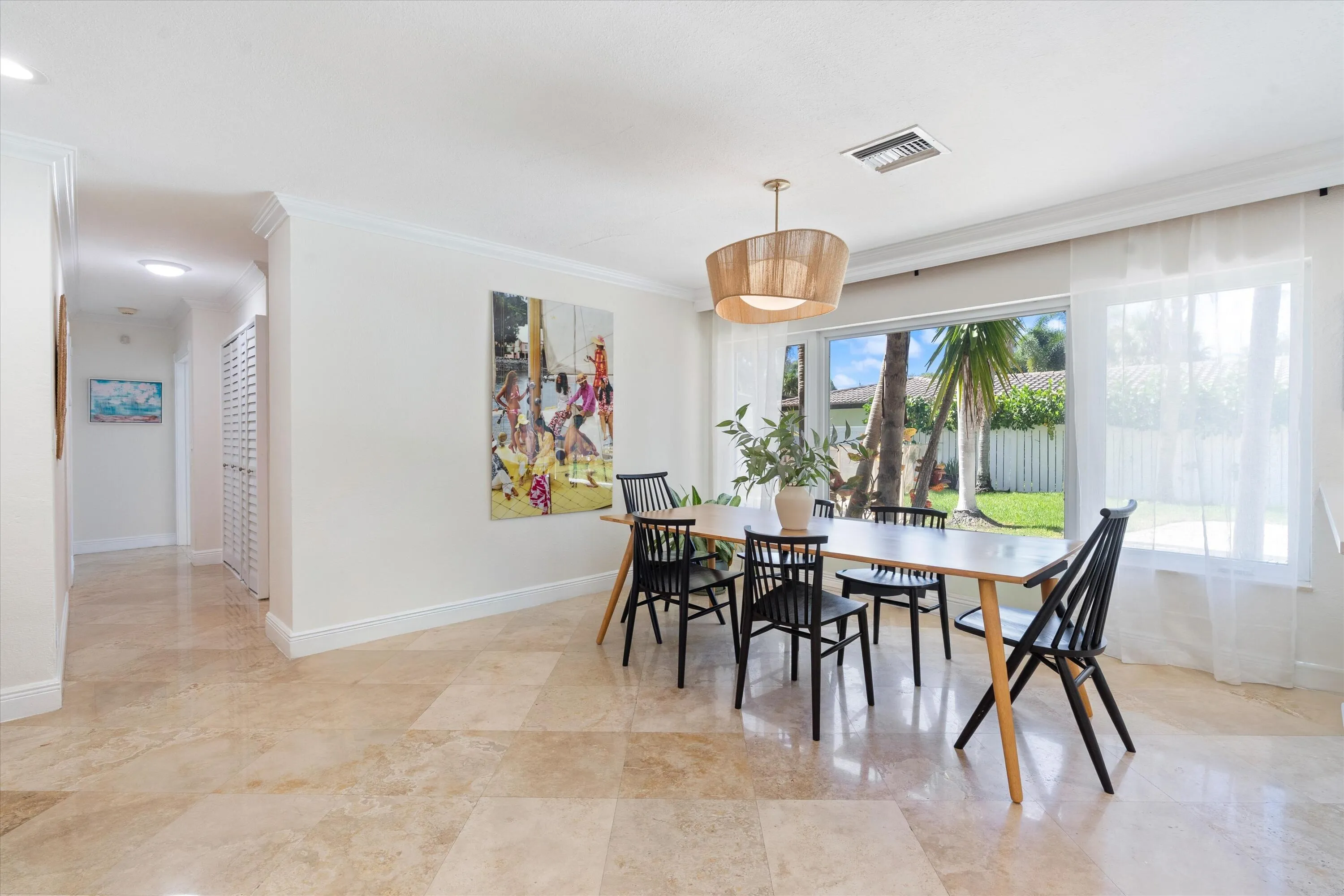 Sunlit dining room