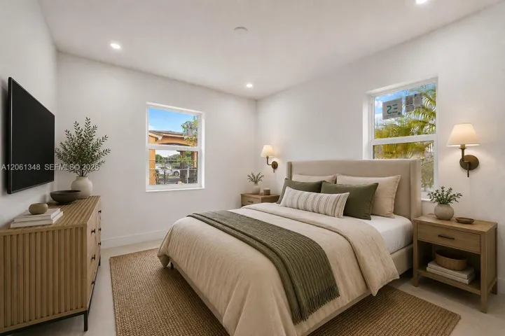 Virtually staged ne bedroom