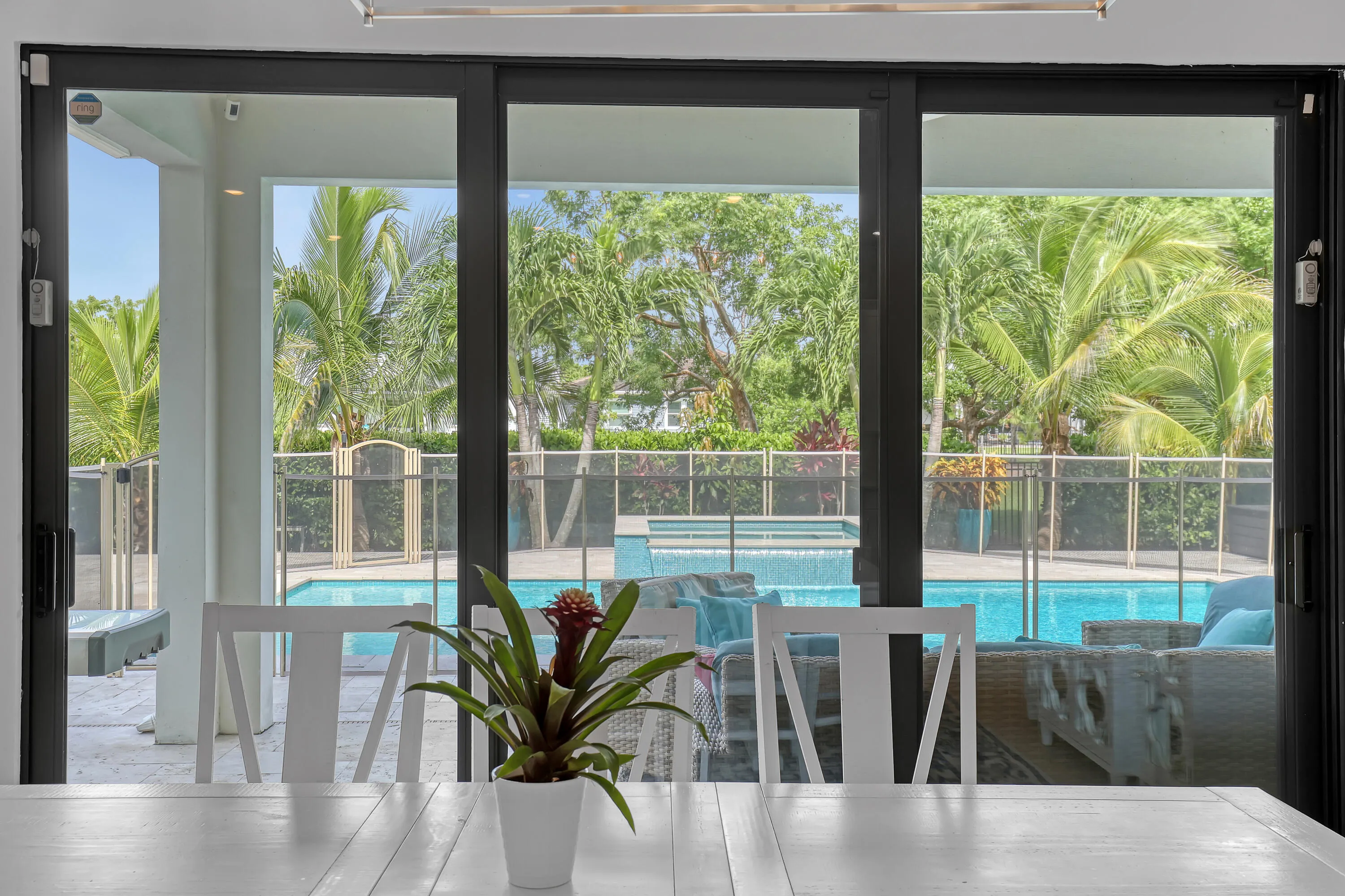View of Pool from Kitchen