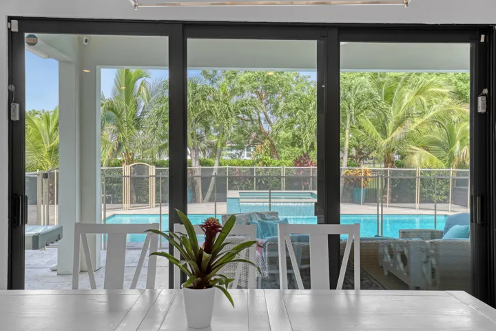 View of Pool from Kitchen