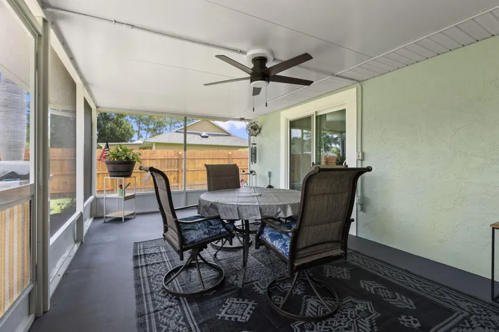 Porch overlooking the backyard