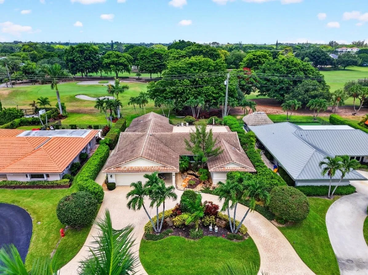 Aerial | Circular Drive with Fairway Directly Behind