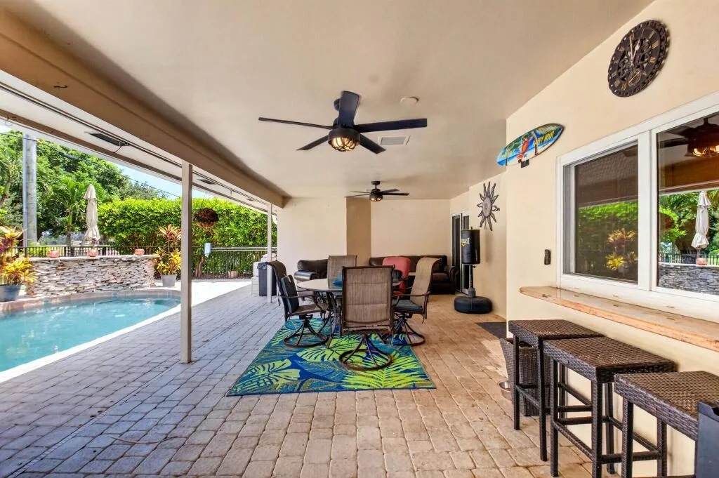 Deep Covered Lanai | Outdoor Bar & Pool Access