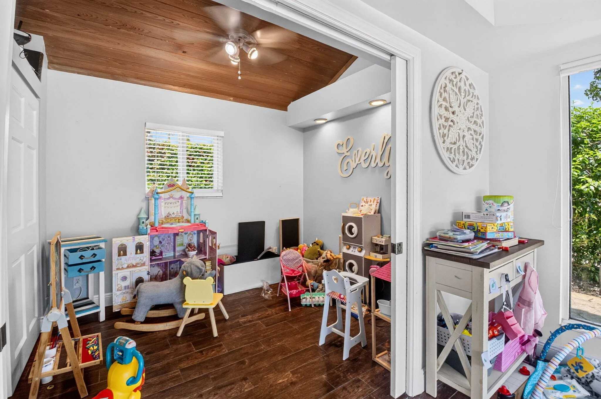 Bonus Room | Vaulted Wood Ceiling & Yard Access