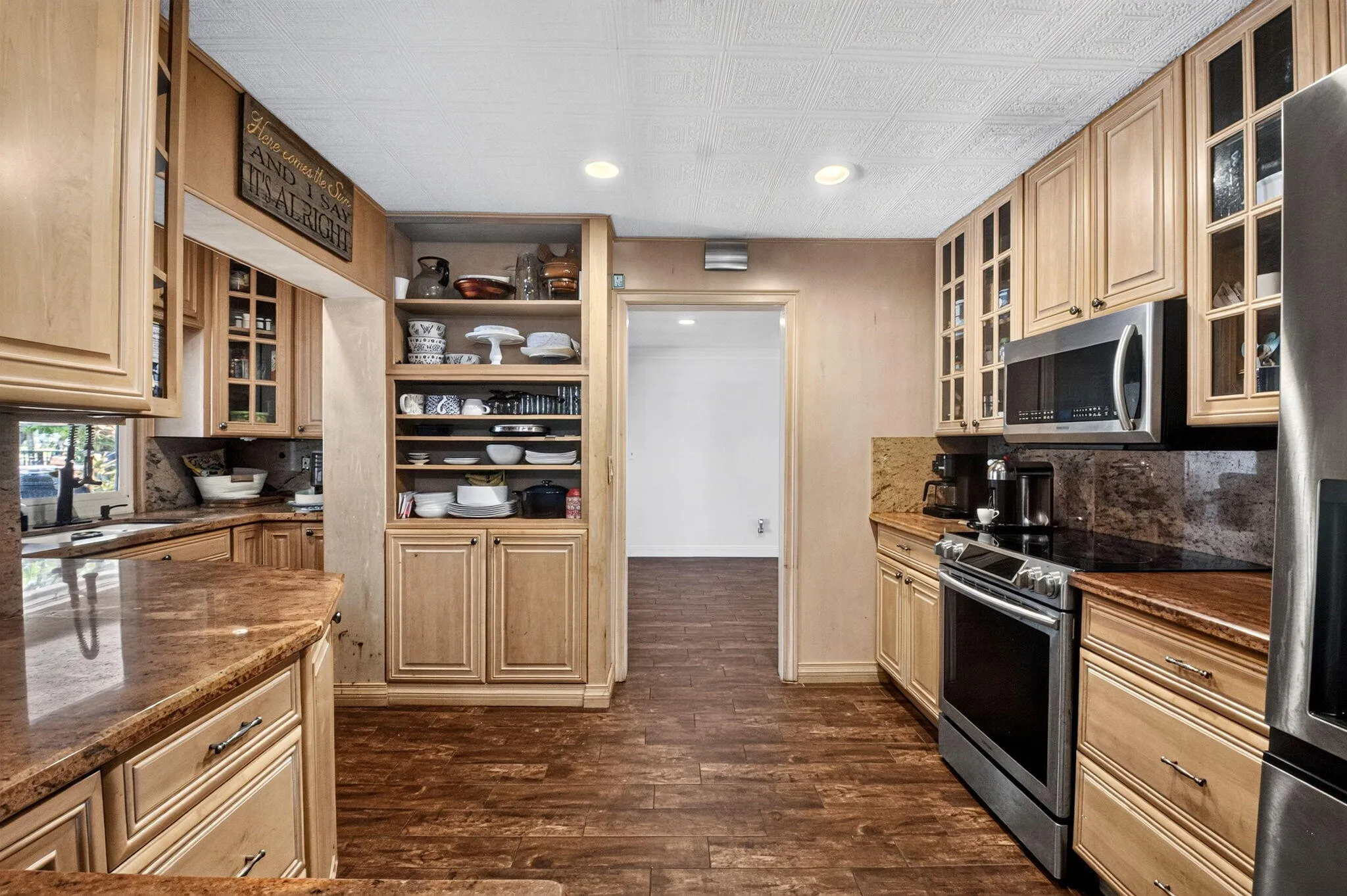 Built-In Kitchen Hutch with Display Shelving