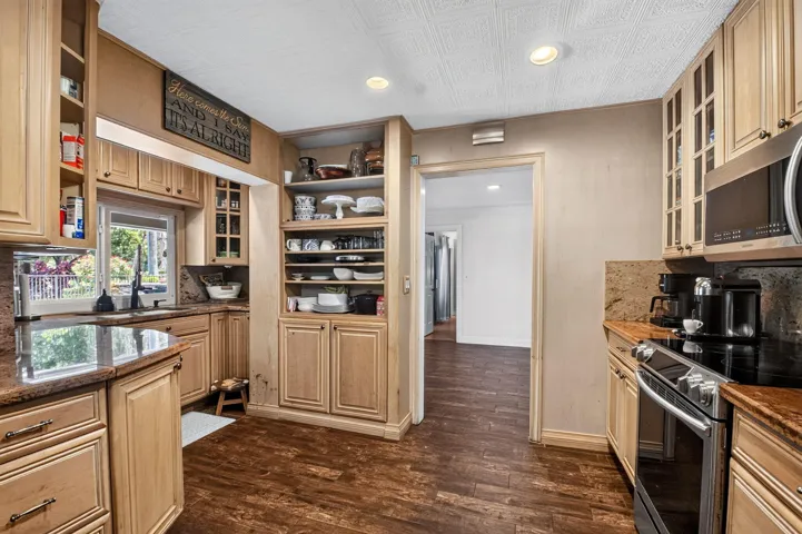 Kitchen Window Over Sink & Built-In Hutch Storage