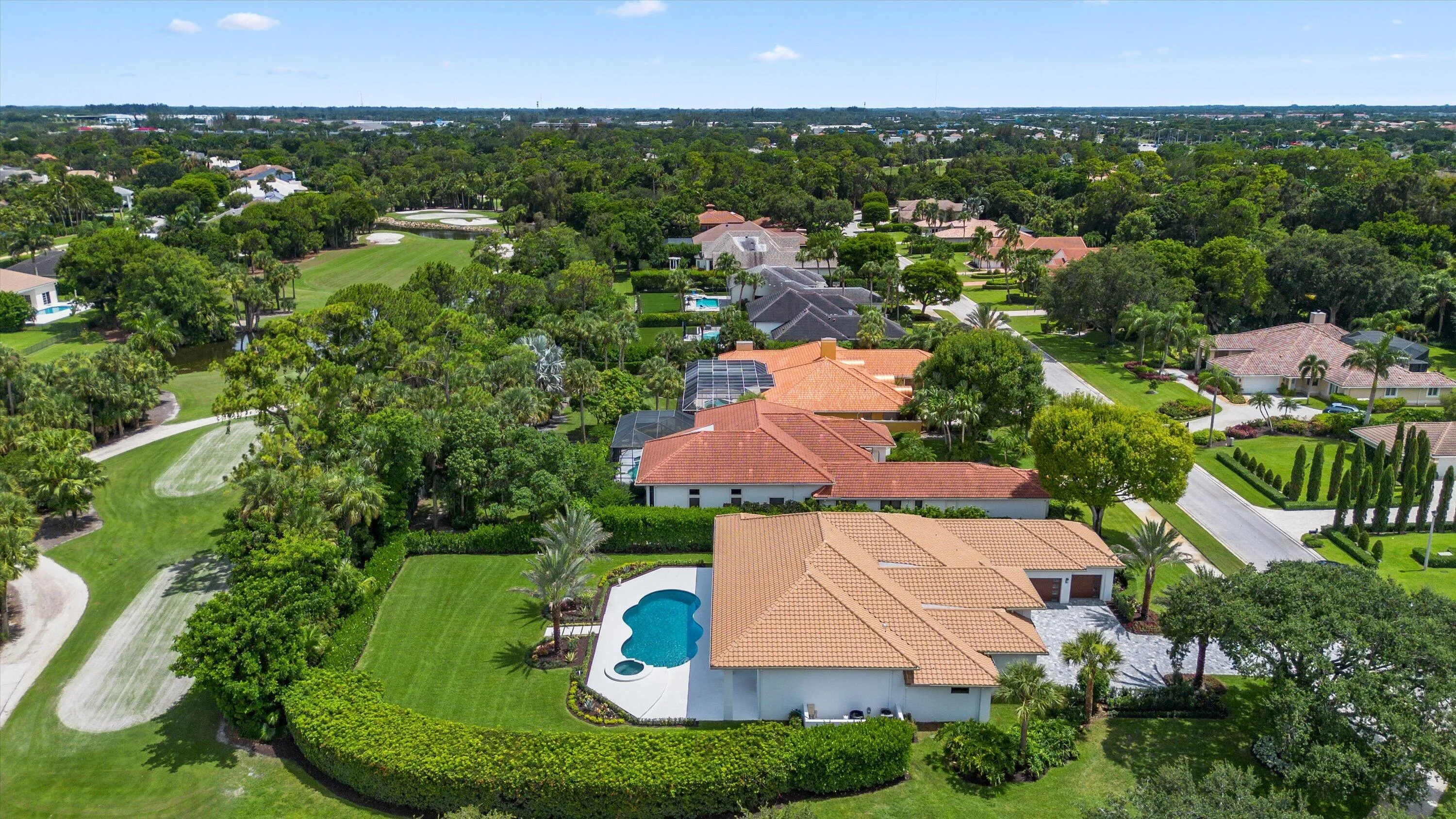 Aerial view of golf course