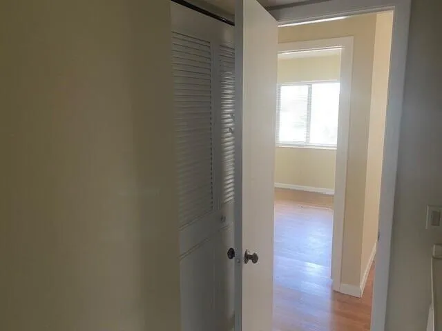 Linen closet in bathroom
