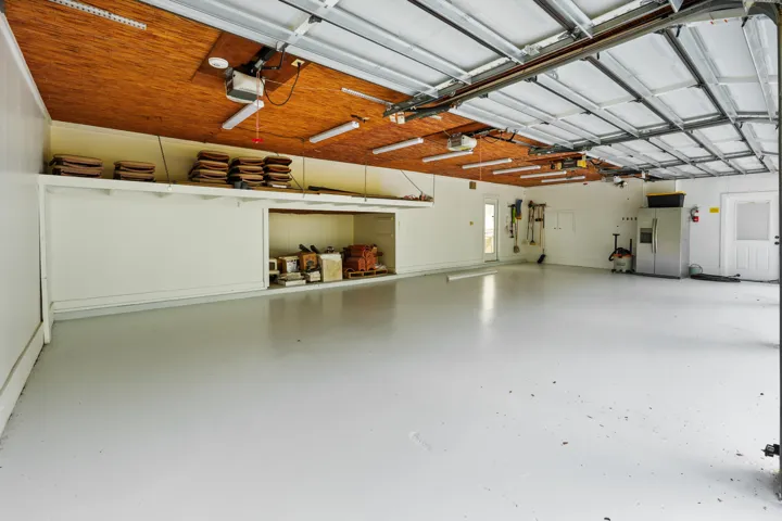 interior of 4 car garage