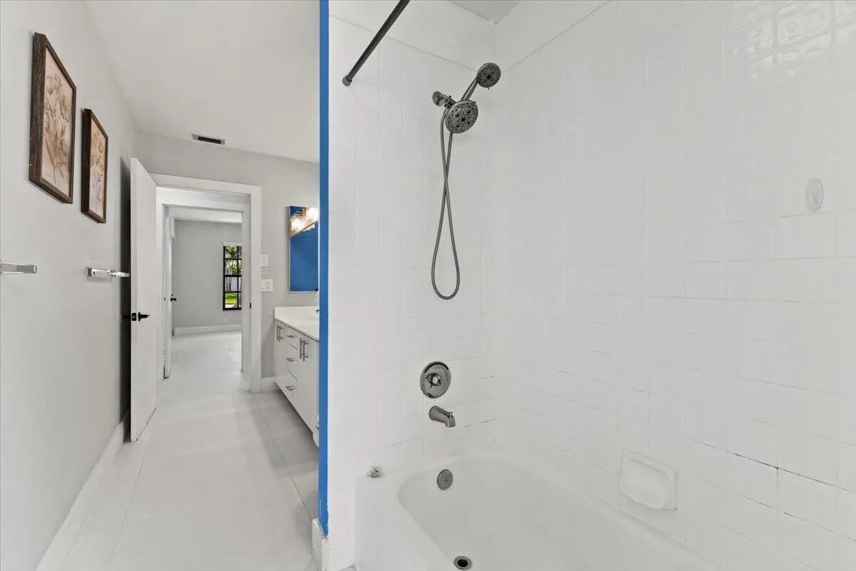 This is the view to the bathroom coming from the outside.