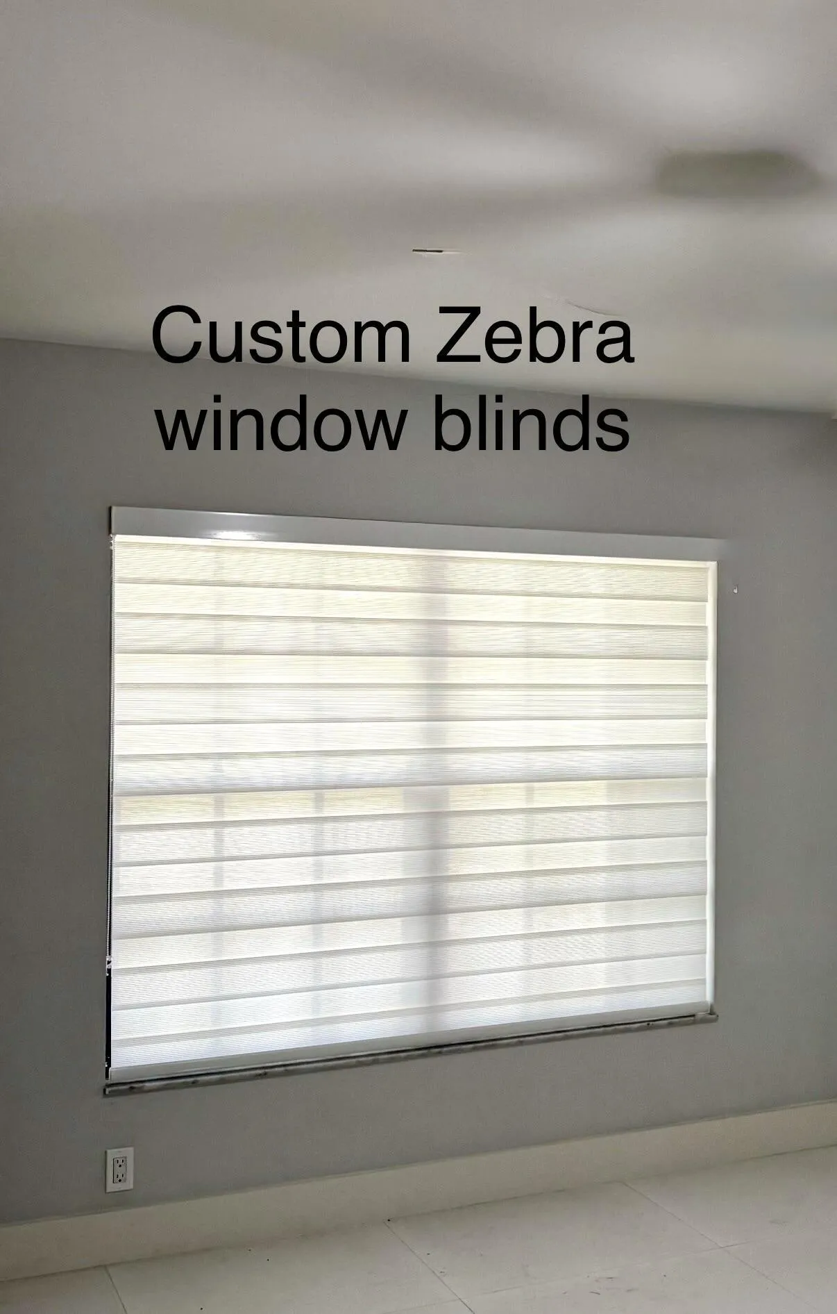 Custom Zebra window blinds throughout the house.