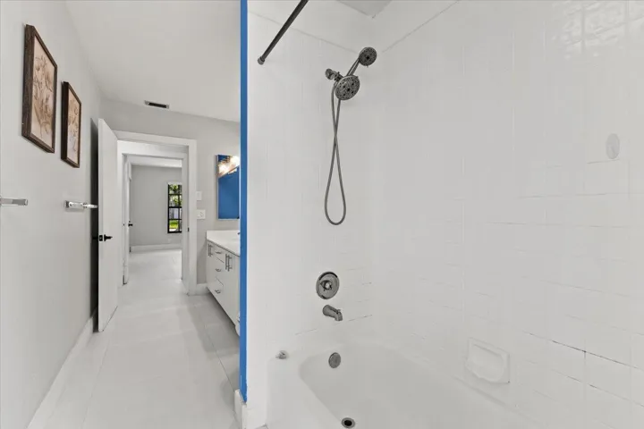 This is the view to the bathroom coming from the outside.