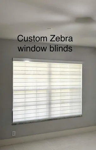 Custom Zebra window blinds throughout the house.
