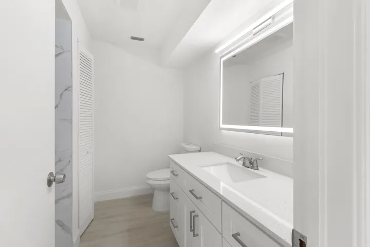 Bathroom has a Large Linen Closet!